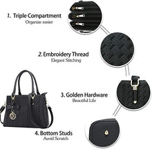 Load image into Gallery viewer, Women Satchel Bags Handle Shoulder Handbags and Purses Pockets Zipper Leather Crossbody Bags