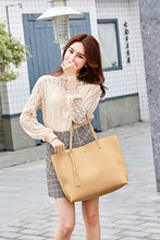 Load image into Gallery viewer, Women's Soft Faux Leather Tote Shoulder Bag from Dreubea, Big Capacity Tassel Handbag